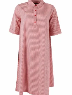 Danane Searsucker Dress Bright Red/Chalk
