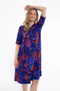 Dananemone Viscose Dress Deep Marine Walkabout