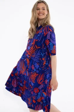 Dananemone Viscose Dress Deep Marine Walkabout