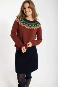 Dananne Wool Sweater Red Wine/Old Rose/Fall Jungle
