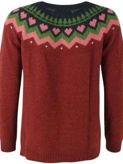 Dananne Wool Sweater Red Wine/Old Rose/Fall Jungle