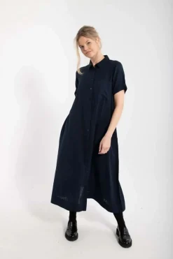 Danapril Ss Dress Dk Navy