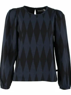 Danebette Poplin Shirt Black/Marine Diamonds