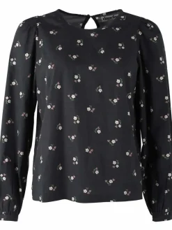 Danebette Poplin Shirt Black Miniflower