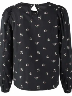 Danebette Poplin Shirt Black Miniflower