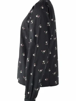 Danebette Poplin Shirt Black Miniflower