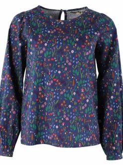 Danebette Poplin Shirt Grey Marine Botanical