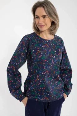 Danebette Poplin Shirt Grey Marine Botanical
