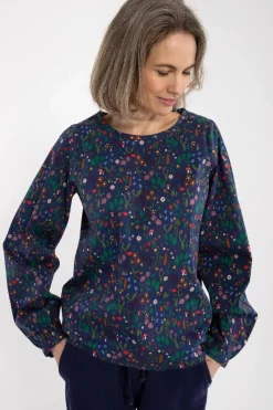 Danebette Poplin Shirt Grey Marine Botanical