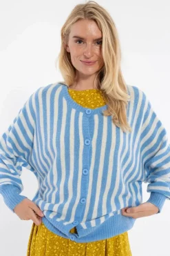 Danecaring Light Wool Cardigan Iceblue/Chalk