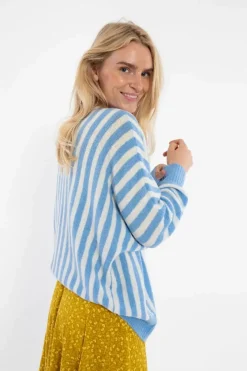 Danecaring Light Wool Cardigan Iceblue/Chalk