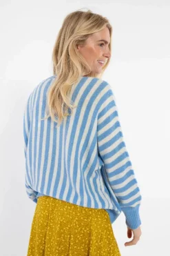 Danecaring Light Wool Cardigan Iceblue/Chalk