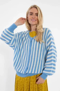 Danecaring Light Wool Cardigan Iceblue/Chalk