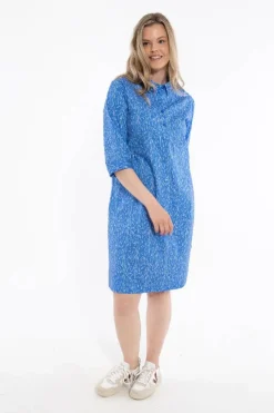 Danecarnation Poplin Dress Cold Blue/Chalk Oats