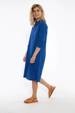 Danecarnation Searsucker Dress Deep Marine/Klein Blue