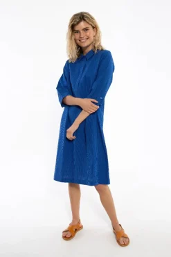 Danecarnation Searsucker Dress Deep Marine/Klein Blue