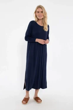 Danecasilda Ls Viscose Dress Navy