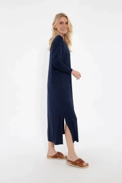 Danecasilda Ls Viscose Dress Navy