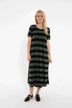 Danecasilda Viscose Dress Black/Dk Army