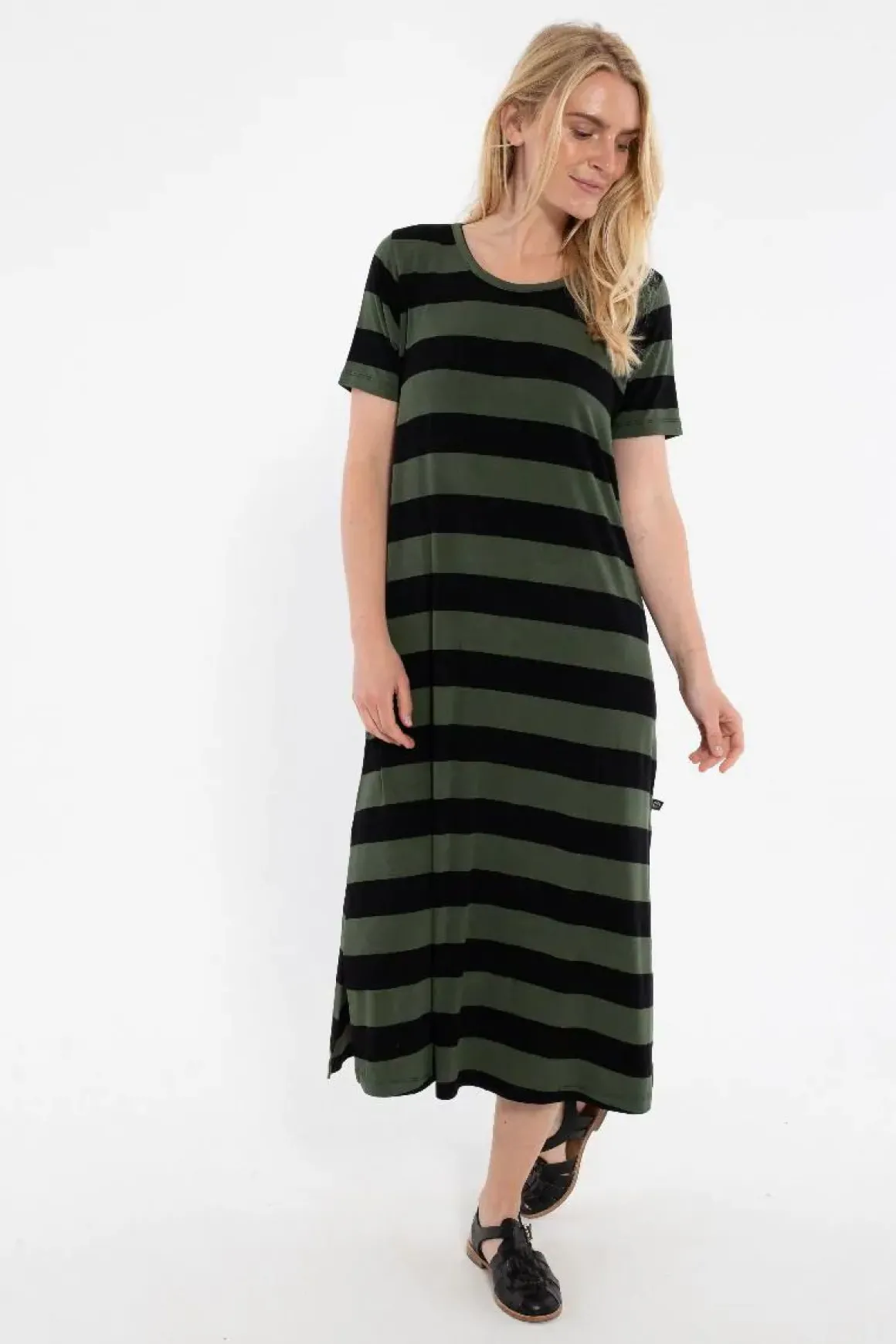 Danecasilda Viscose Dress Black/Dk Army
