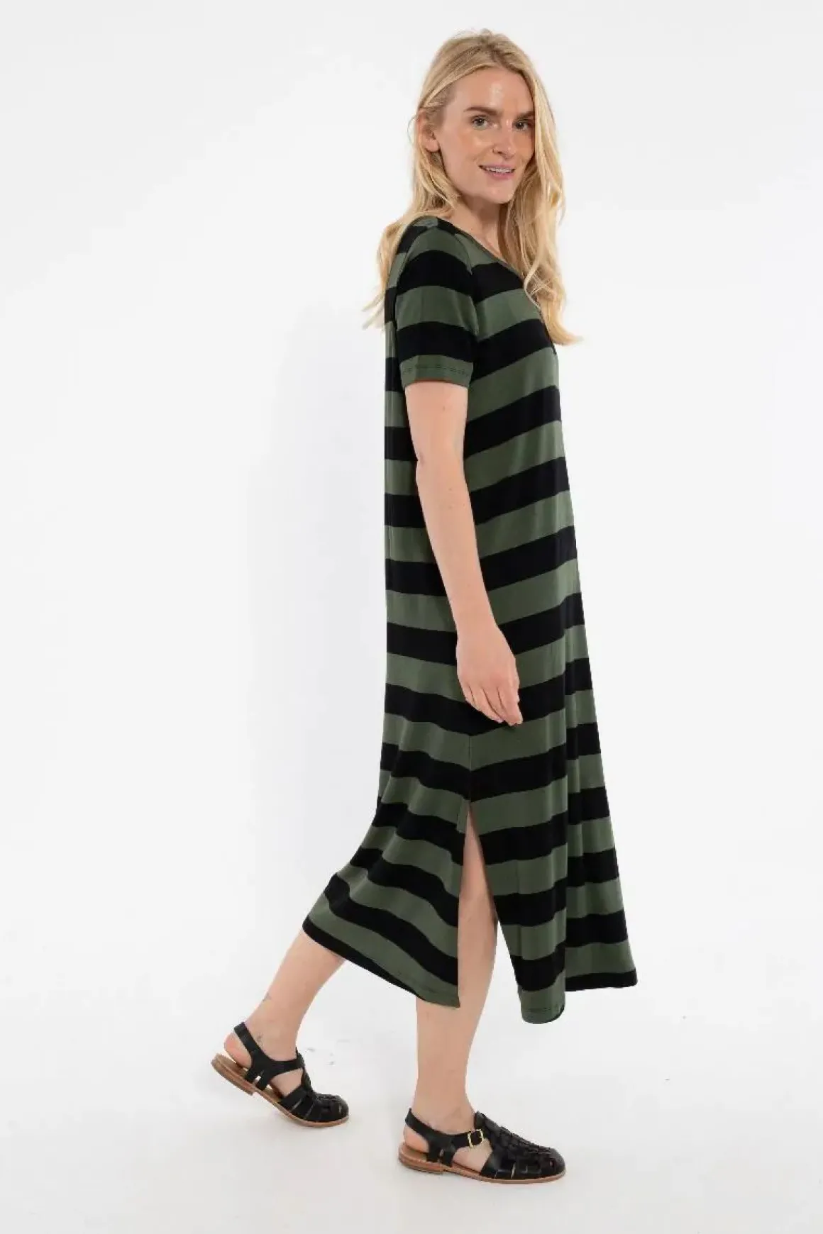 Danecasilda Viscose Dress Black/Dk Army