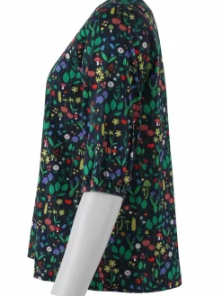 Danecremant Poplin Shirt Dk Navy Botanical