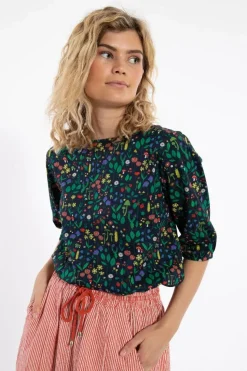 Danecremant Poplin Shirt Dk Navy Botanical