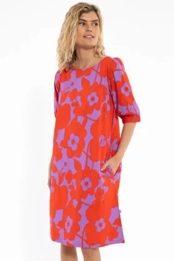 Danedal Dress Soft Viola/Bright Red Bloom Boom