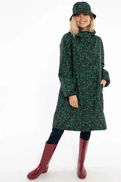 Danedith Rainjacket Black/Khaki Fleurie
