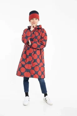 Danedith Rainjacket Dk Navy/Dk Rust Megadot