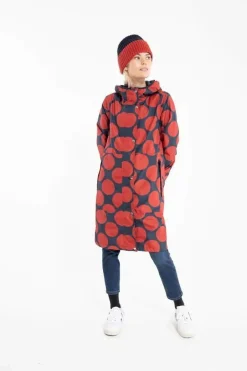 Danedith Rainjacket Dk Navy/Dk Rust Megadot