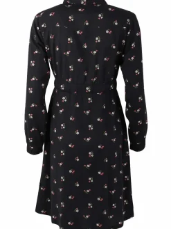 Daneditte Poplin Dress Black Miniflower