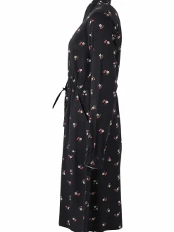Daneditte Poplin Dress Black Miniflower