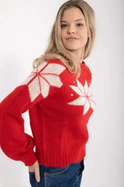 Danefantastic Flakes Wool Sweater Red/Chalk
