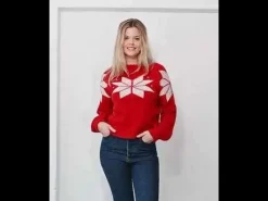 Danefantastic Flakes Wool Sweater Red/Chalk