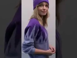 Danefantastic Icicles Wool Sweater Ice Viola/Purple