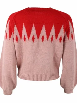 Danefantastic Icicles Wool Sweater Red/Powder Rose