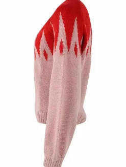 Danefantastic Icicles Wool Sweater Red/Powder Rose