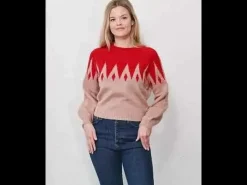 Danefantastic Icicles Wool Sweater Red/Powder Rose