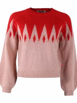 Danefantastic Icicles Wool Sweater Red/Powder Rose