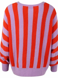 Danegenerous Wool Sweater Soft Viola/Bright Red