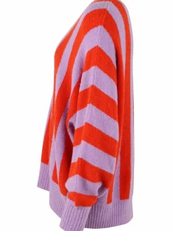 Danegenerous Wool Sweater Soft Viola/Bright Red
