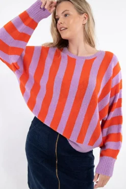 Danegenerous Wool Sweater Soft Viola/Bright Red