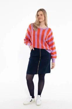 Danegenerous Wool Sweater Soft Viola/Bright Red