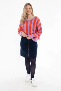 Danegenerous Wool Sweater Soft Viola/Bright Red