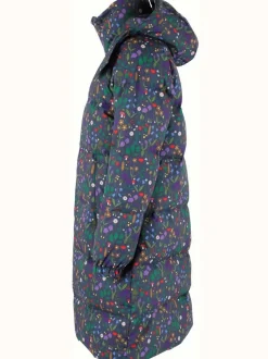 Daneget Down Winter Coat Aop Grey Marine Botanical