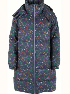 Daneget Down Winter Coat Aop Grey Marine Botanical