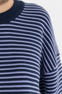 Danegold 3D Crotchet Knit Sweater Dark Navy/Ice Viola