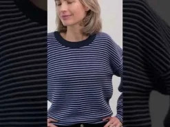 Danegold 3D Crotchet Knit Sweater Dark Navy/Ice Viola
