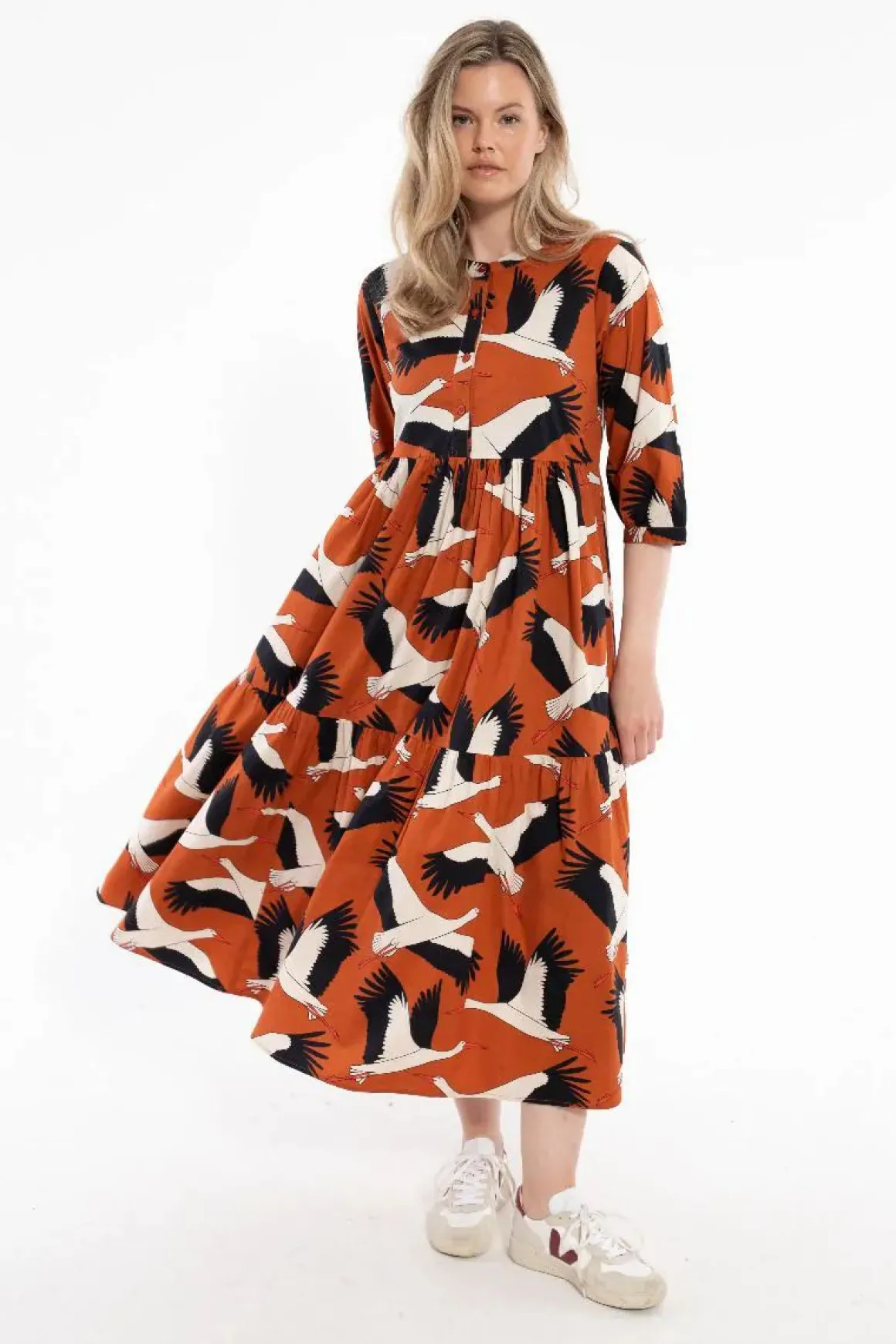 Danegoodie Dress Rust Big Stork